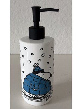 Peanuts Snoopy Charlie Brown Soap Lotion Dispenser Puffer Puffy Jacket NEW